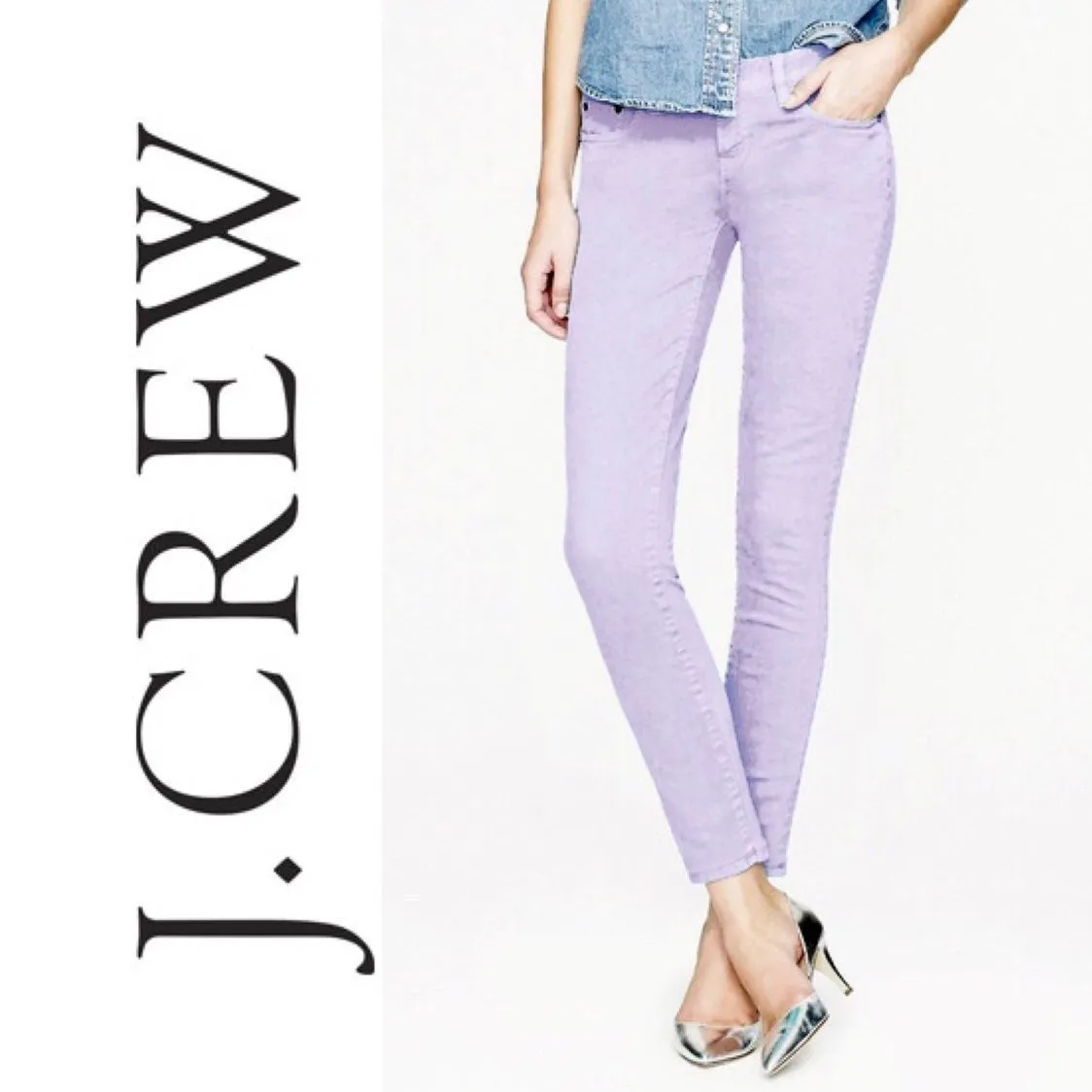 J. CREW MATCHSTICK Capri Crop Pants 28 LILAC PURPLE LAVENDER