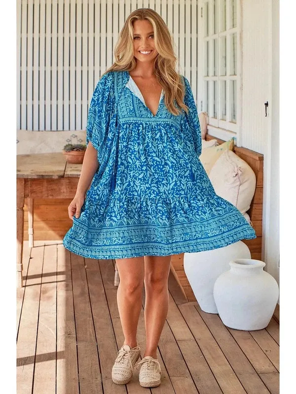 JAASE Letty Print Zarina Mini Dress - Blue