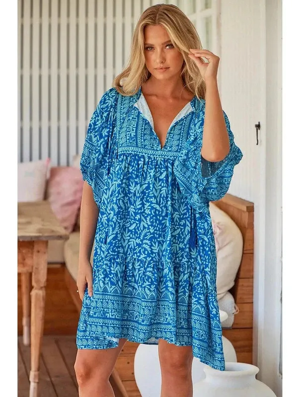 JAASE Letty Print Zarina Mini Dress - Blue