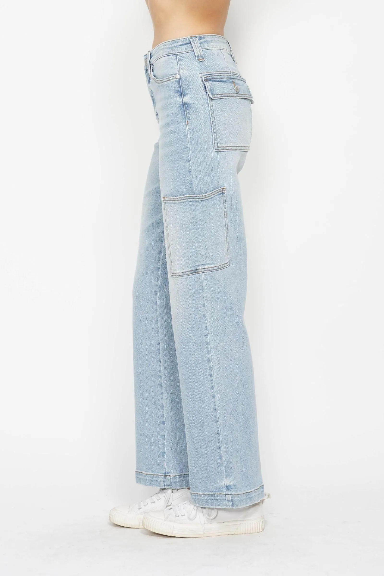 Judy Blue Reg/Plus High Waist Cargo Wide Leg Jeans