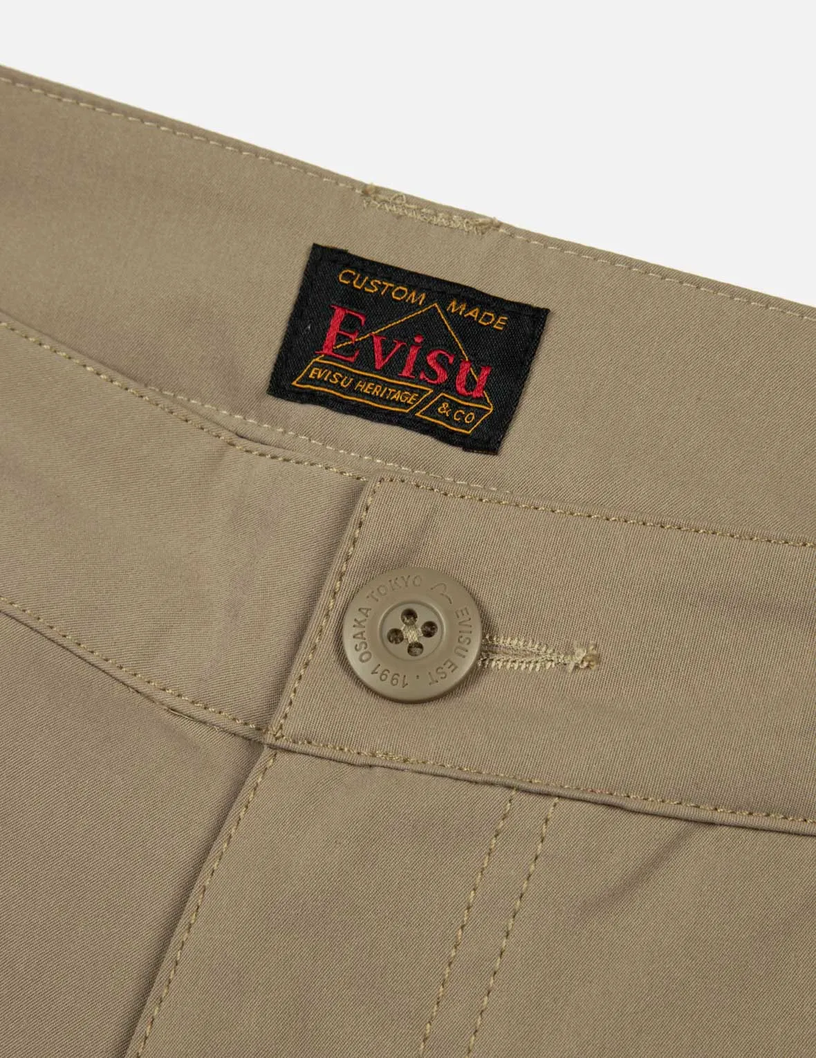 Kamon and Seagull Embroidery Loose Fit Cargo Pants