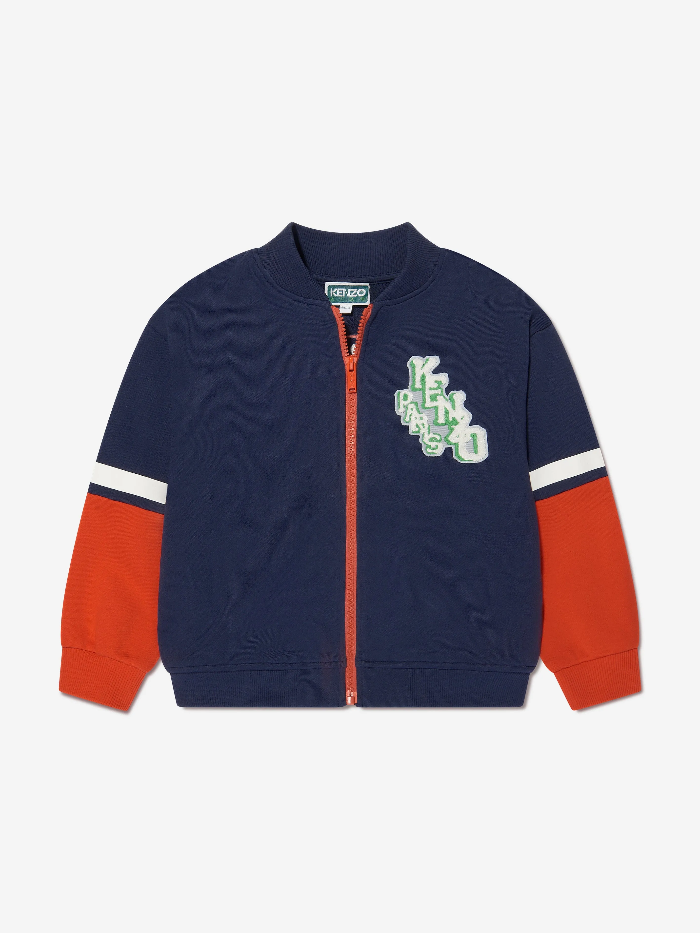 KENZO Boys Logo Track Cardigan in Navy