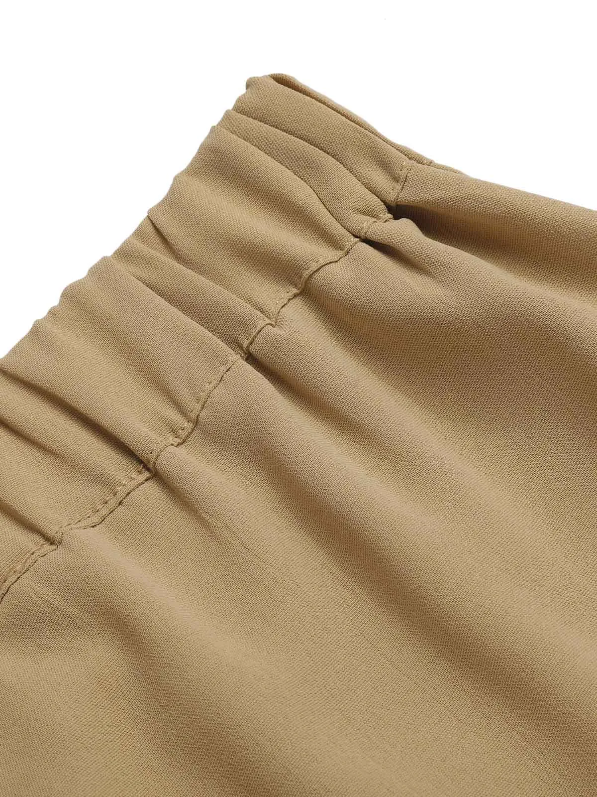 Khaki 1940s High Waist Wide Leg Pants