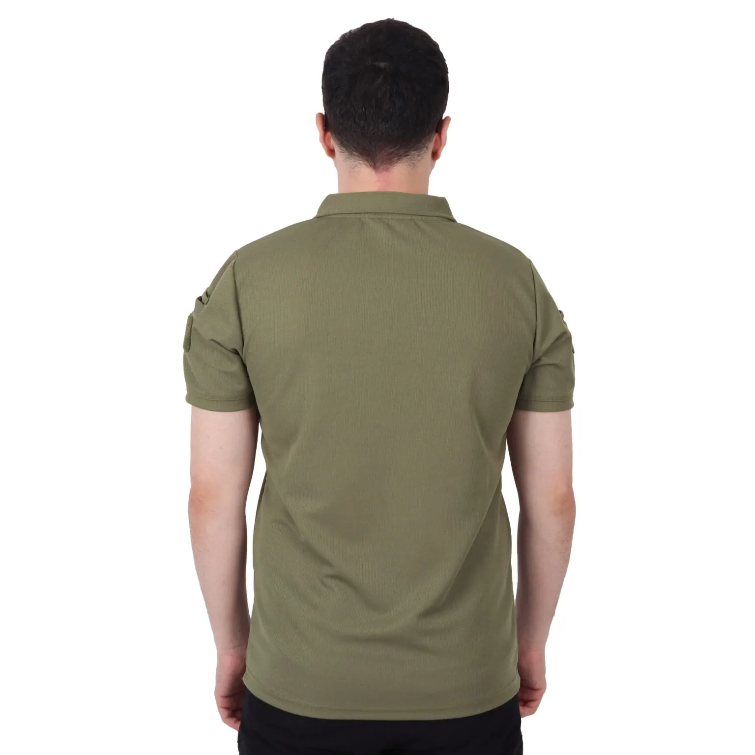 Khaki Tactical Collared T-Shirt with Veil Area