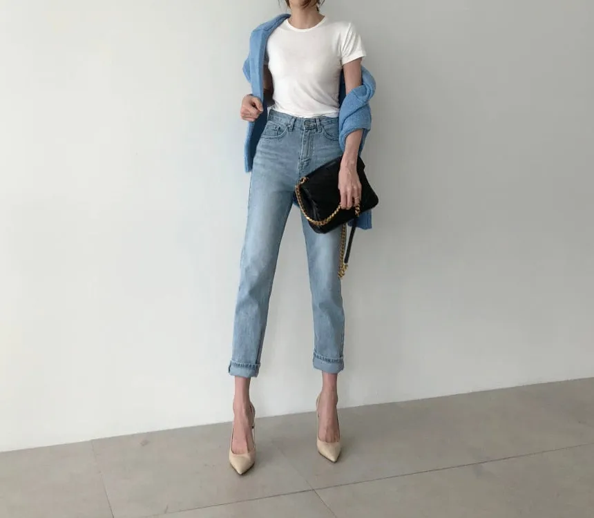 [Korean Style] Grande High Waist Straight Jeans