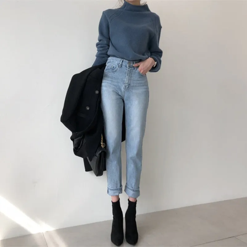 [Korean Style] Grande High Waist Straight Jeans