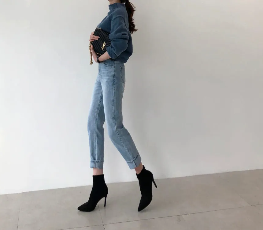 [Korean Style] Grande High Waist Straight Jeans