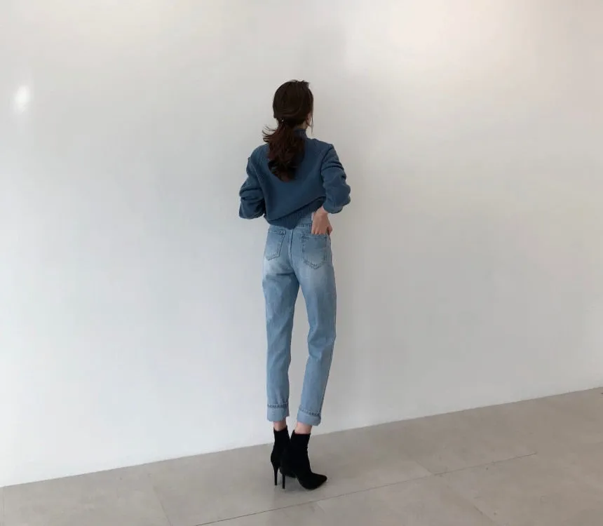 [Korean Style] Grande High Waist Straight Jeans