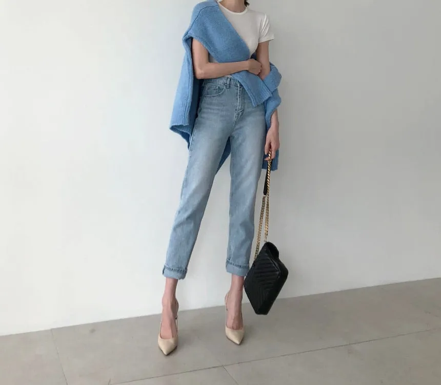 [Korean Style] Grande High Waist Straight Jeans