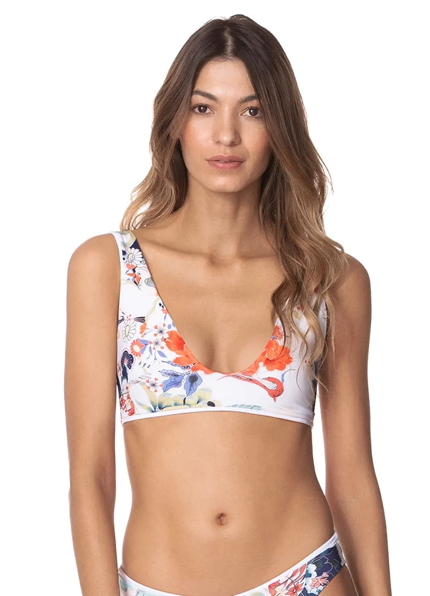 Maaji Sky White Town Sporty Bralette Bikini Top - Women's