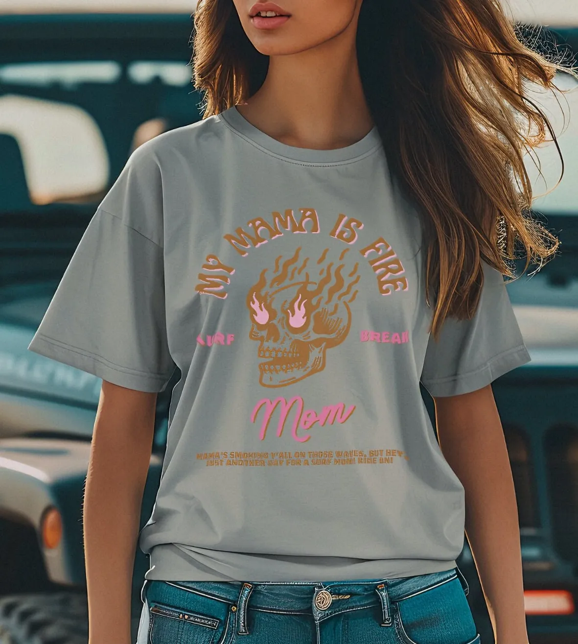 Mama is Fire T-shirt I Motherhood Shirt I Surf Mom Shirt I Mama Shirt I Mom Shirt I Rocker Mom Gifts I Mothers Day Gift I Mama Tee I Unisex