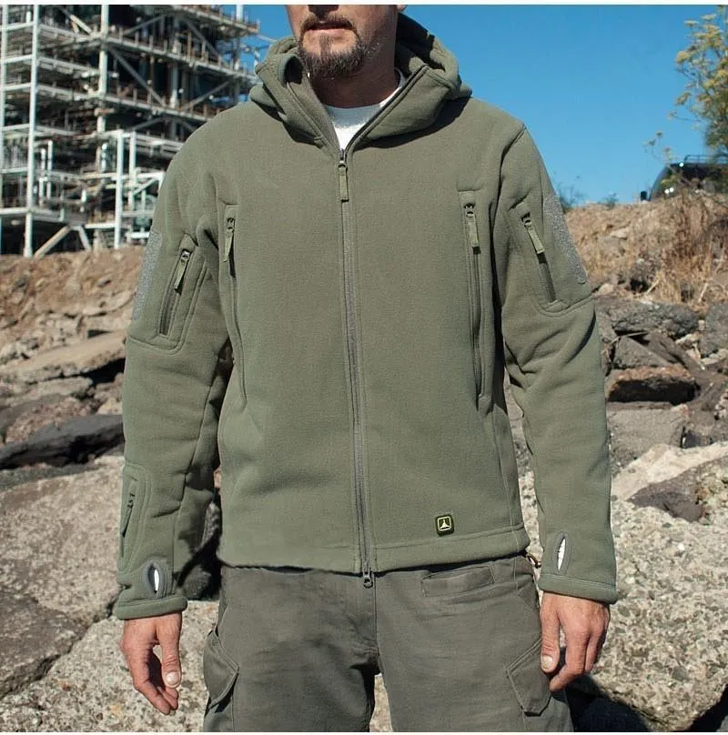 Man Cave Men Military Winter Thermal Fleece Tactical Jacket