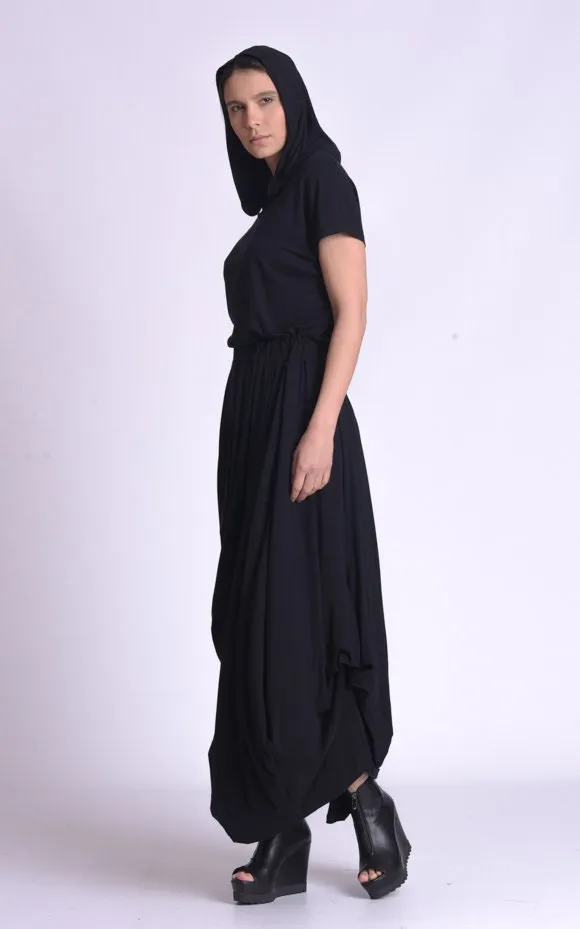 Maxi Hooded Cotton Dress