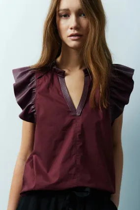 MEL Reese Cotton & Faux Leather Top