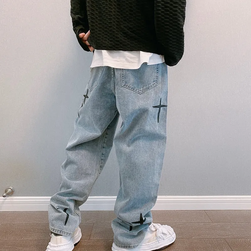 Men Straight Loose Wide-leg Pants