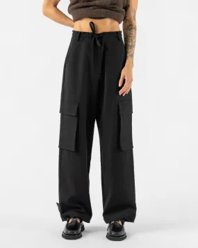 Mijeong Park Wide Leg Cargo Pants in Black