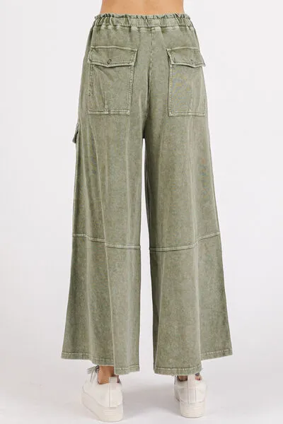 Mittoshop French Terry Cargo Wide Leg Pants