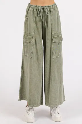 Mittoshop French Terry Cargo Wide Leg Pants