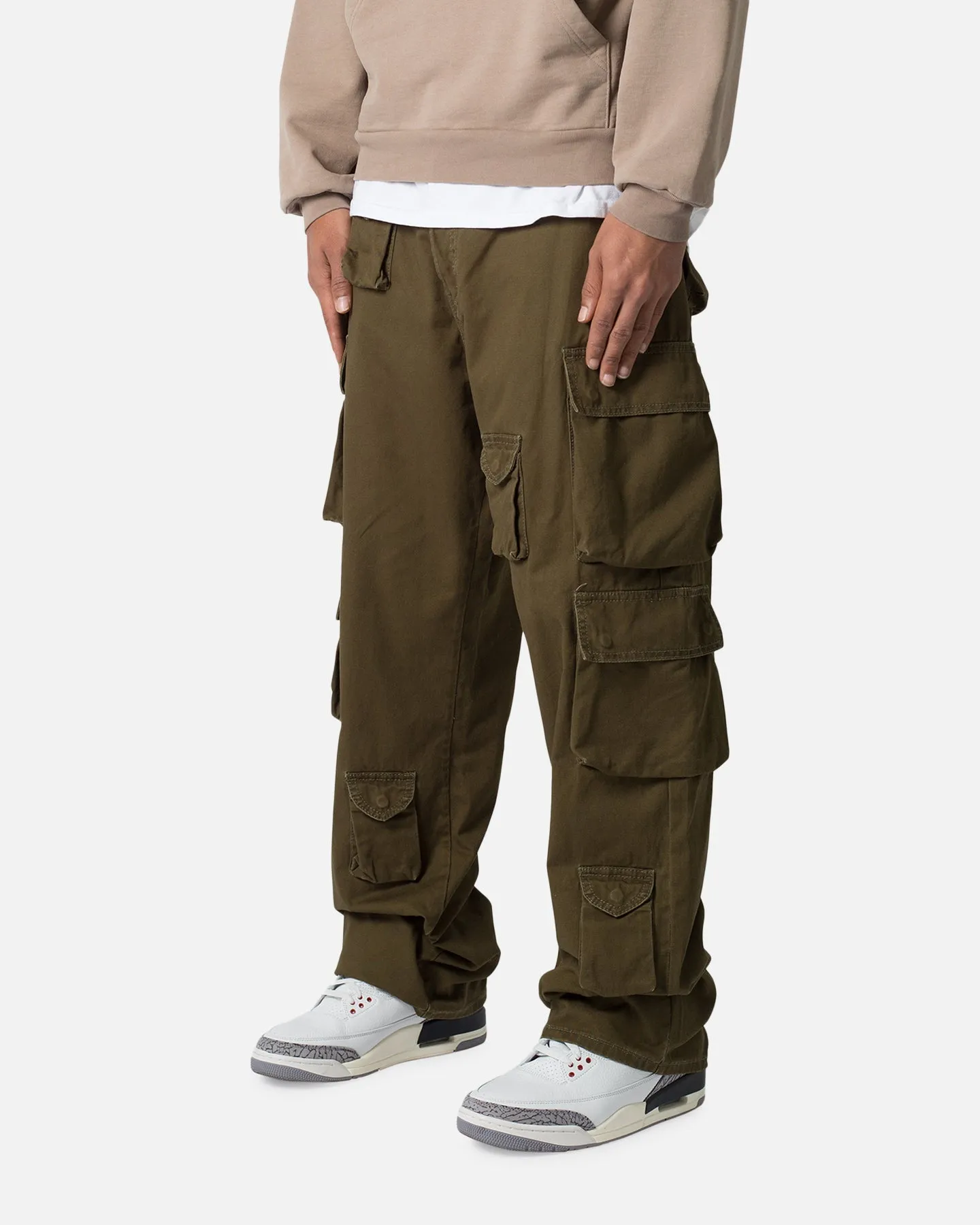 MNML Baggy Cargo Pants Washed Olive