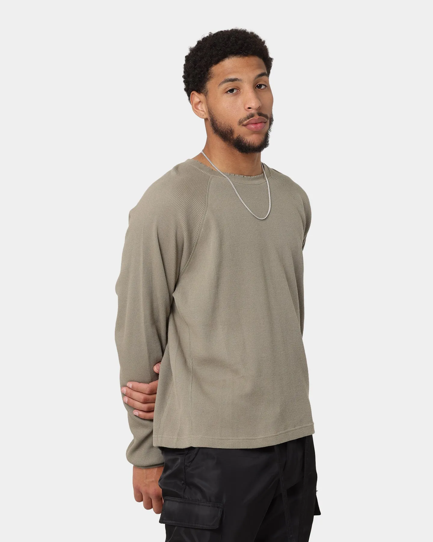 MNML Heavy Thermal Long Sleeve T-Shirt Olive