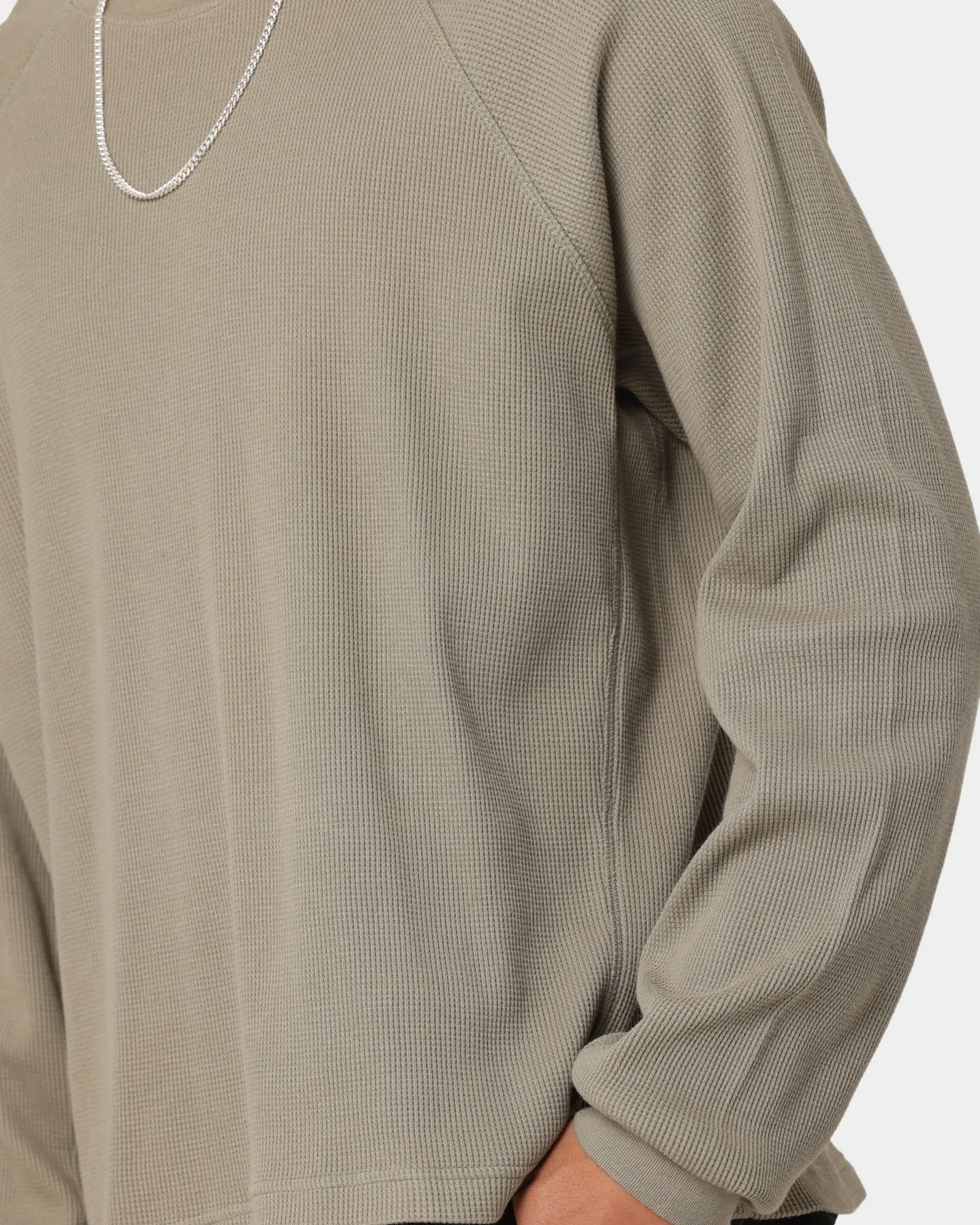 MNML Heavy Thermal Long Sleeve T-Shirt Olive