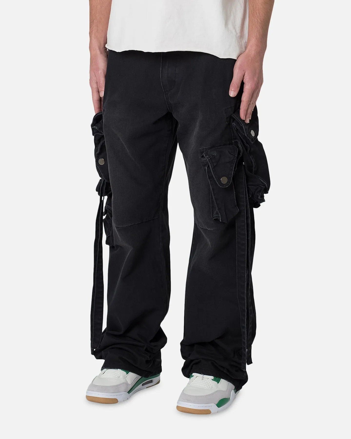 MNML Strapped Multi Cargo Pants Washed Black