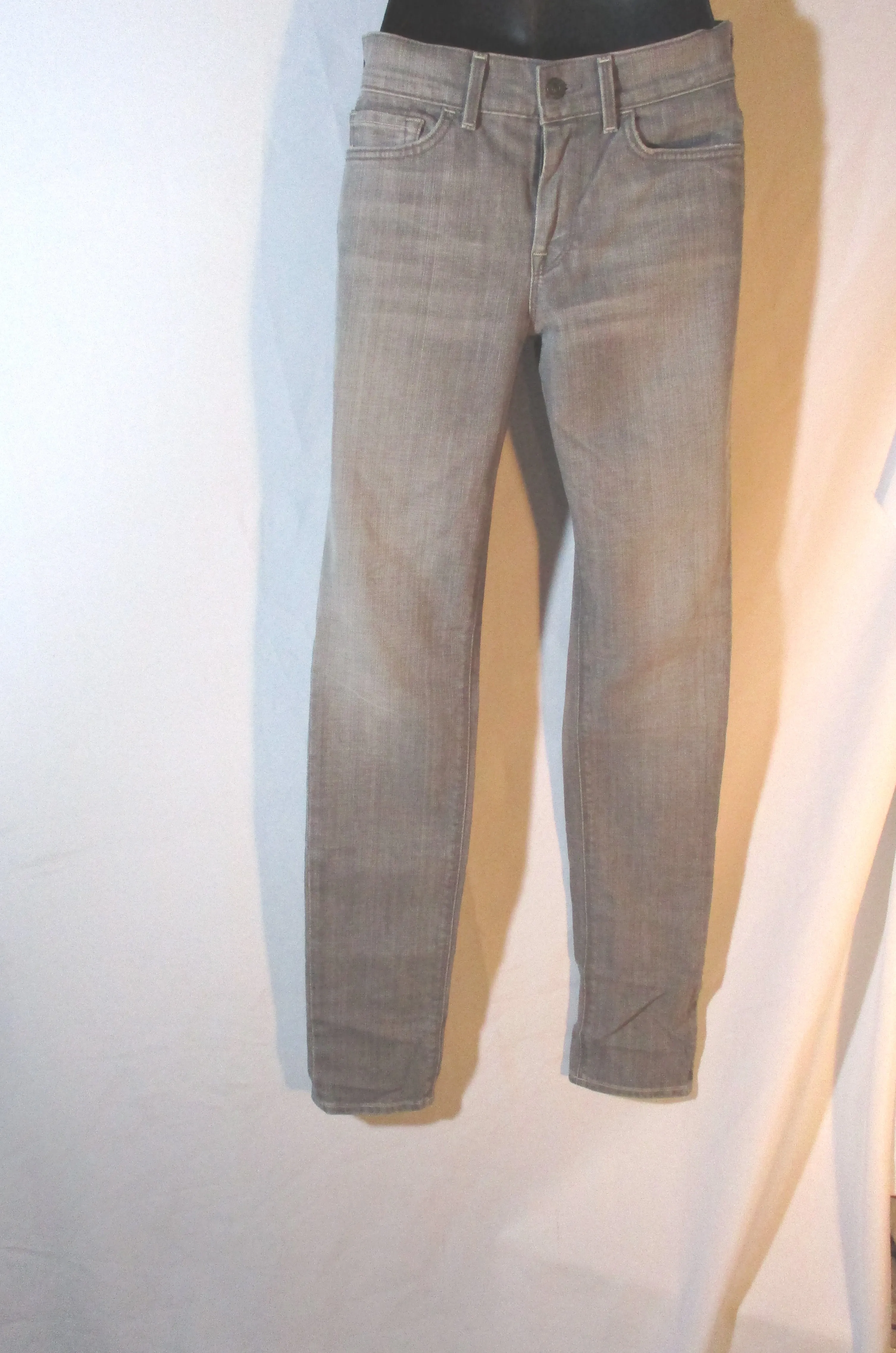 NEW 7 FOR ALL MANKIND JEANS STRETCH Skinny Jeans 27 GREY GRAY