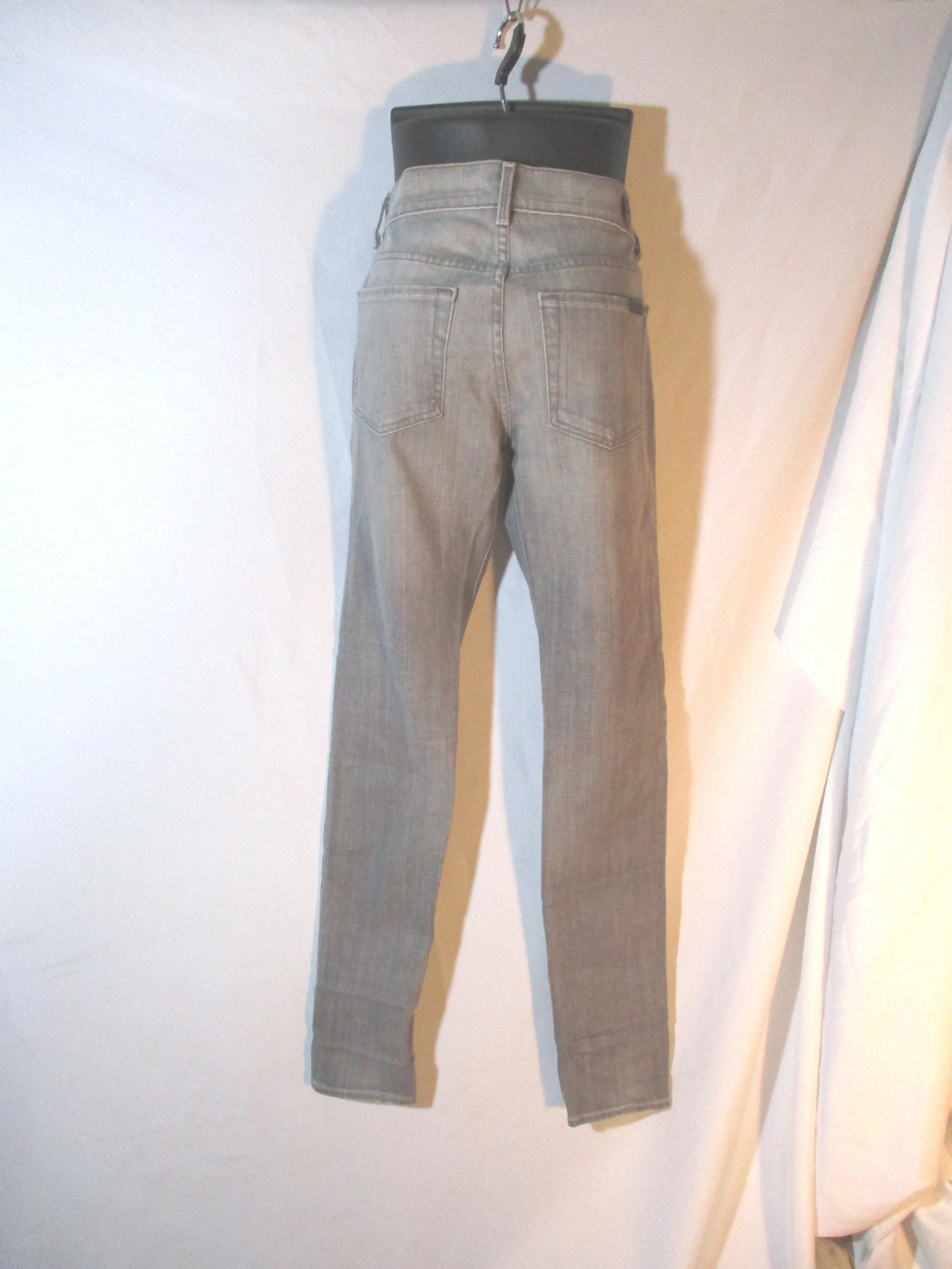 NEW 7 FOR ALL MANKIND JEANS STRETCH Skinny Jeans 27 GREY GRAY