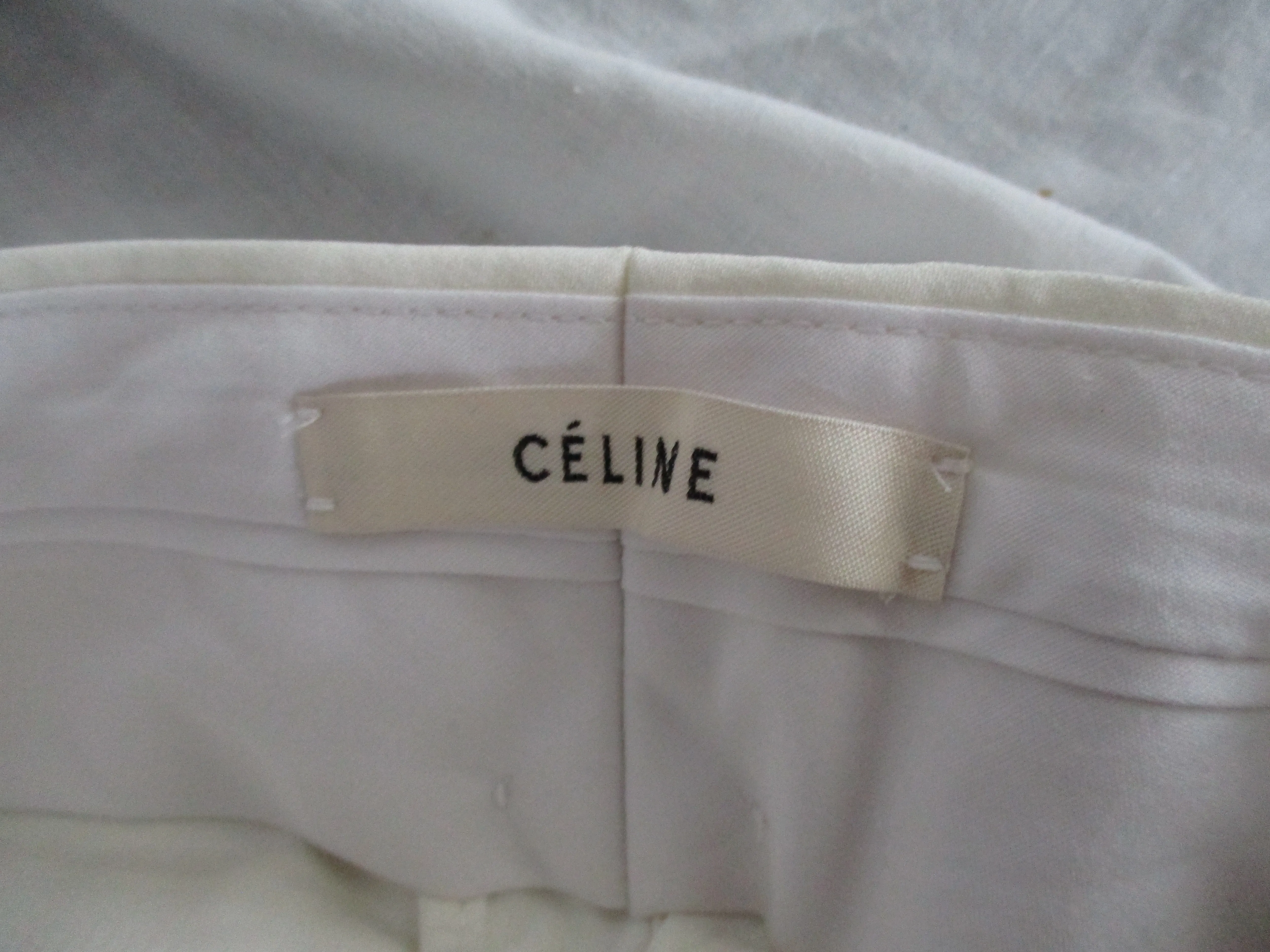 NEW CELINE ITALY ZIPPER TROUSER Pant 36 Luxury Formal CREME WHITE Womens