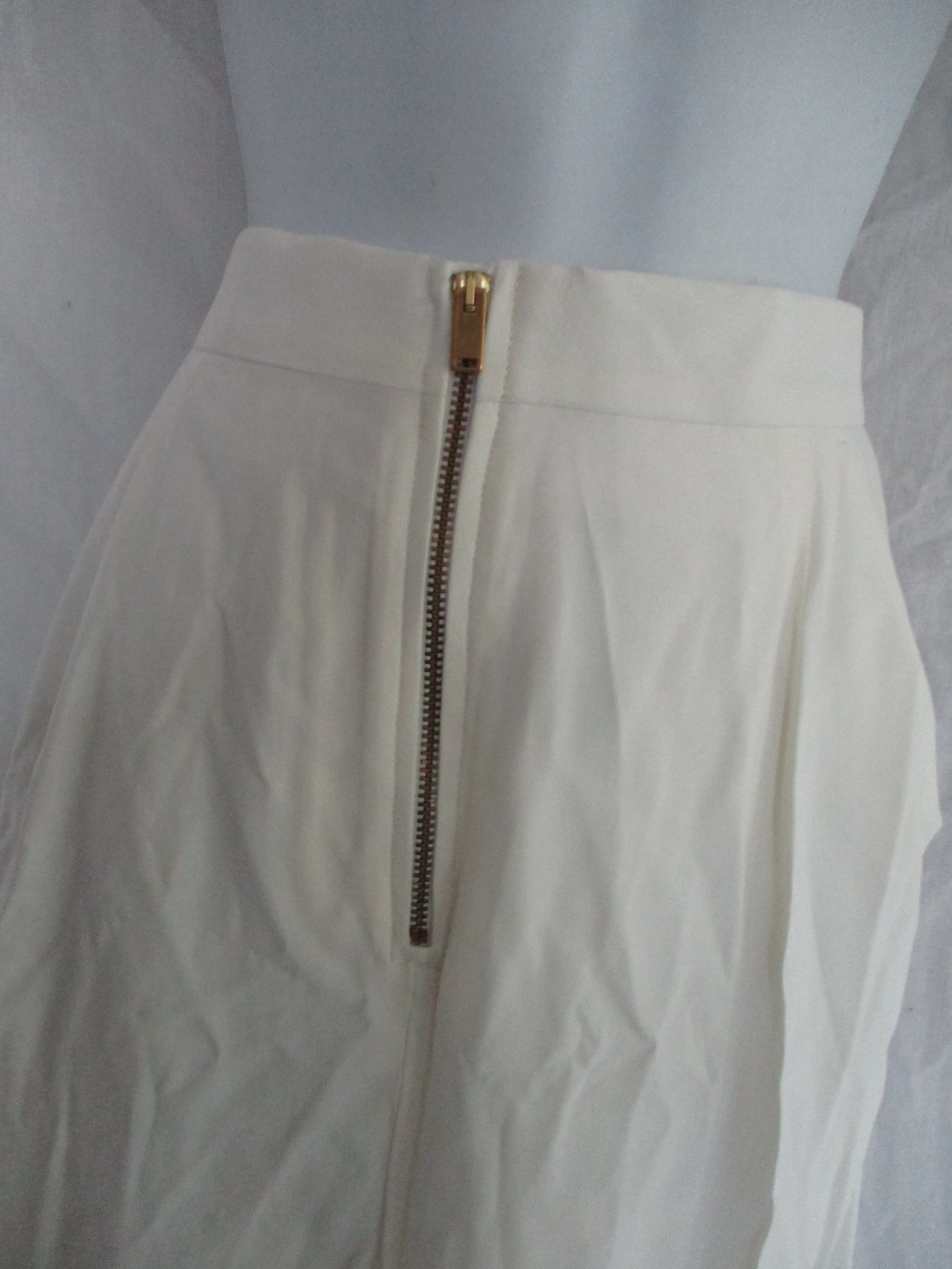 NEW CELINE ITALY ZIPPER TROUSER Pant 36 Luxury Formal CREME WHITE Womens