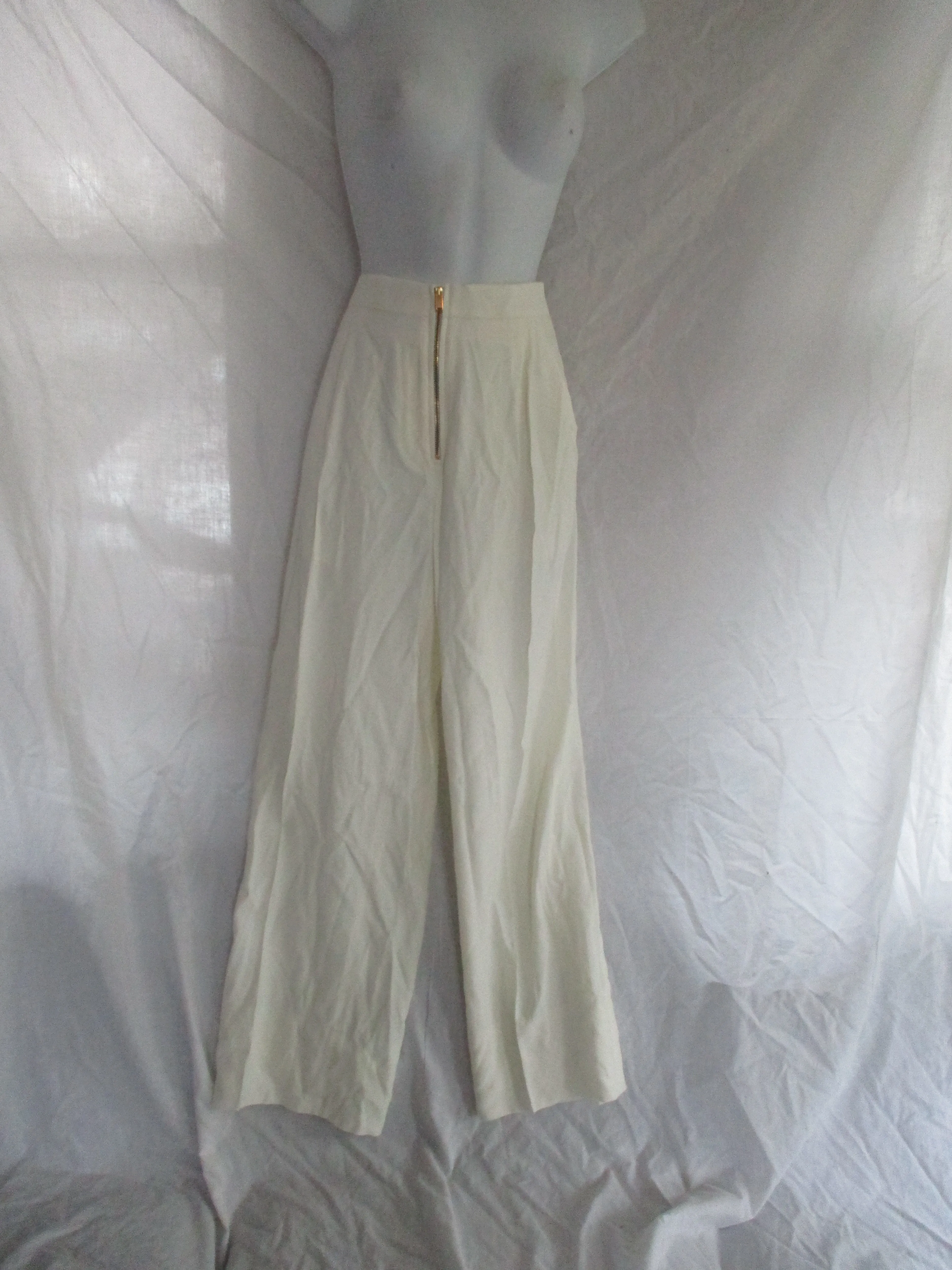 NEW CELINE ITALY ZIPPER TROUSER Pant 36 Luxury Formal CREME WHITE Womens