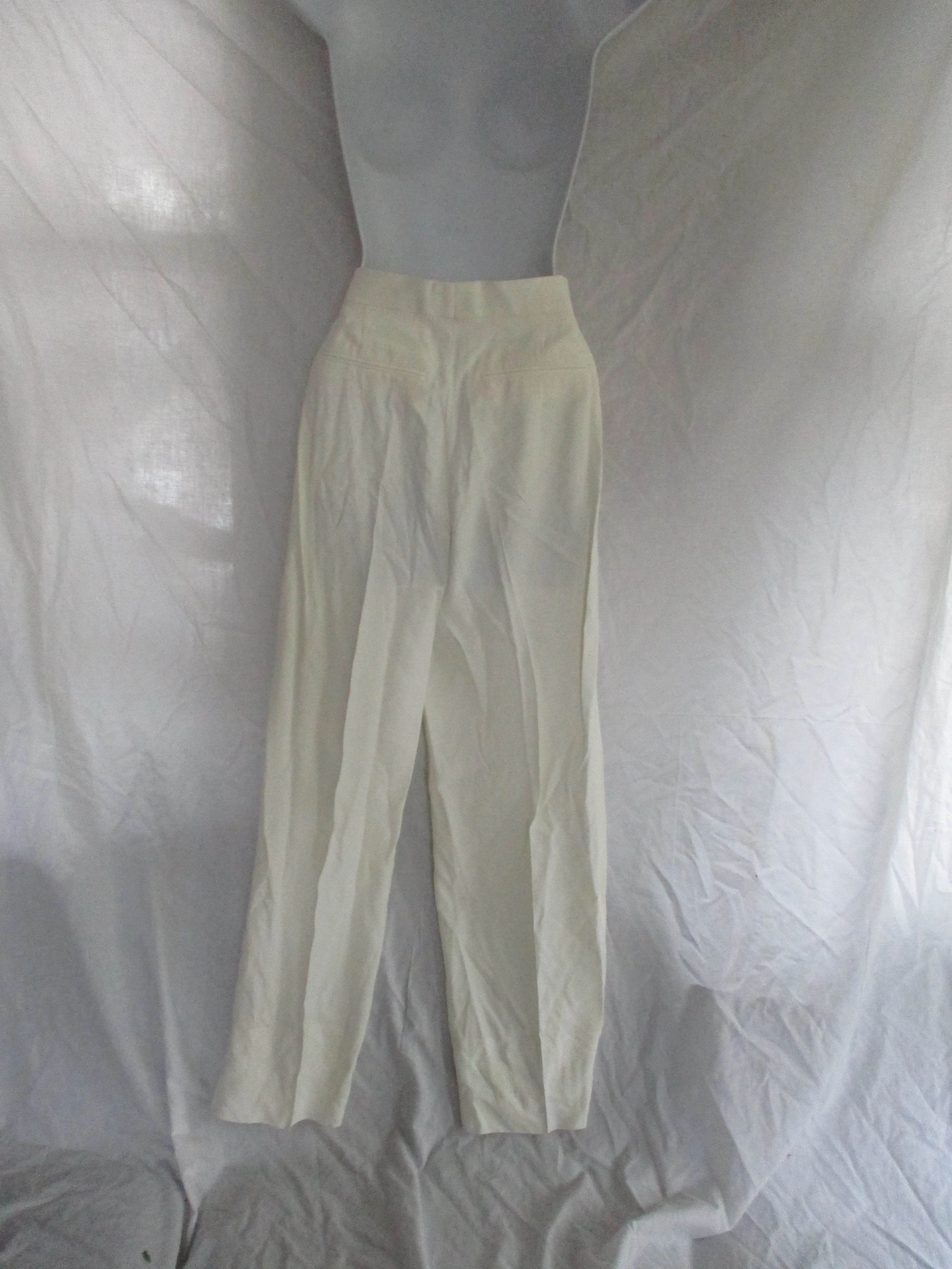 NEW CELINE ITALY ZIPPER TROUSER Pant 36 Luxury Formal CREME WHITE Womens