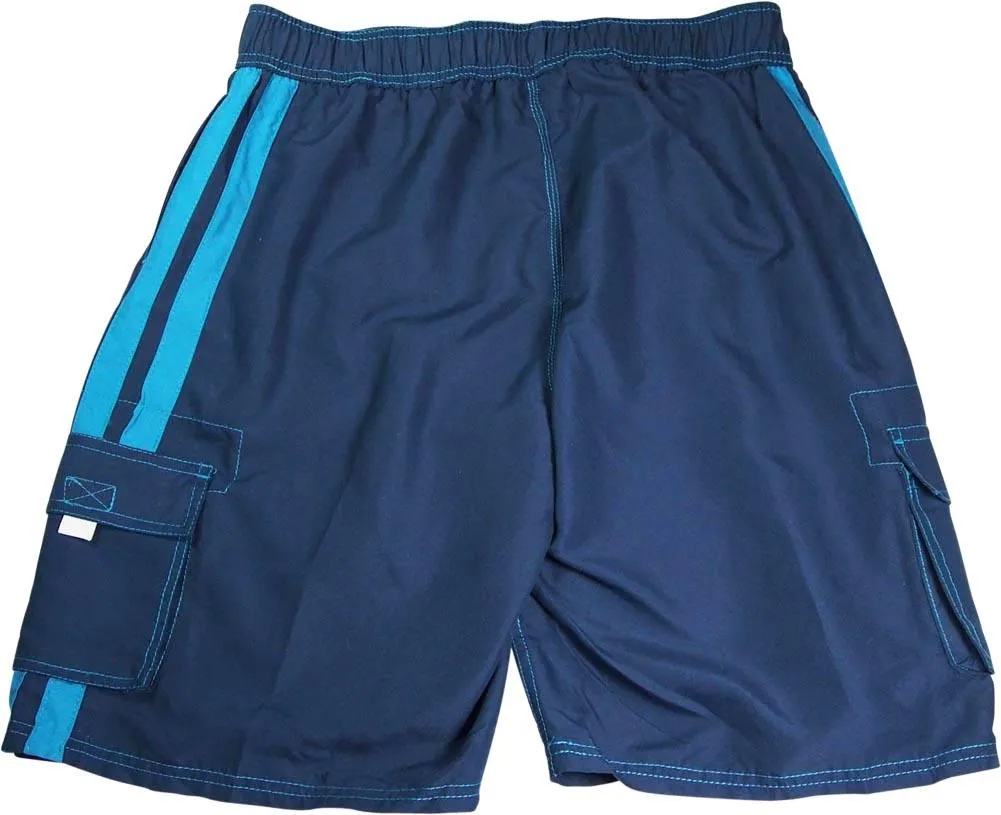 New Norty Mens Cargo Striped & Plaid Boardshort Swim Trunks - Sizes S - XL, 39955