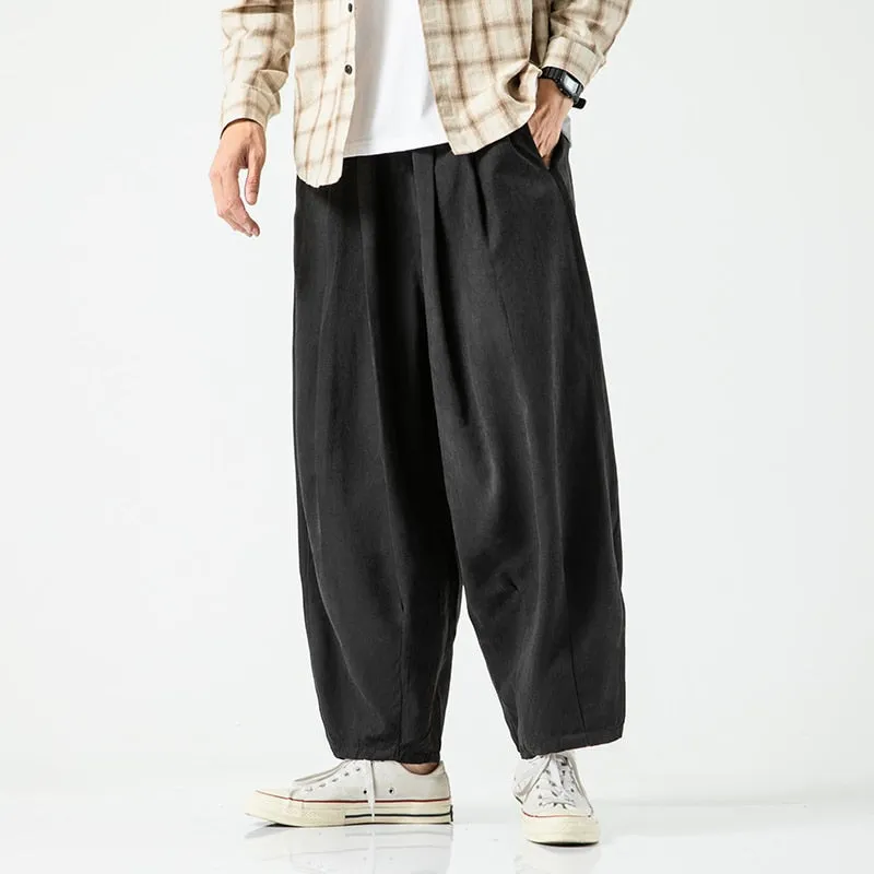 New Spring Men Lantern Cargo Pants Casual Trousers Sweatpants Couple Wide Leg Joggers Straight Solid Color Baggy Oversize Pants