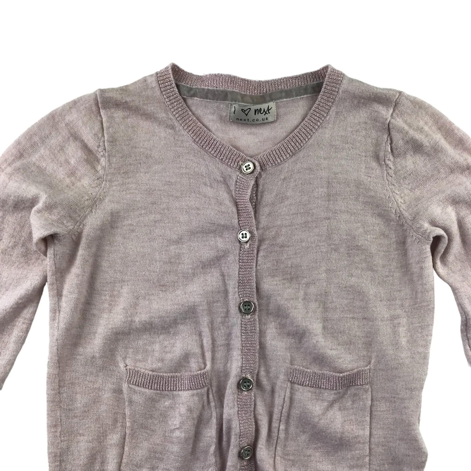 Next cardigan 8 years light pink merino wool blend button up