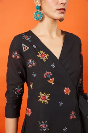 Okhai 'Empress' Kutch Embroidered Wrap Dress