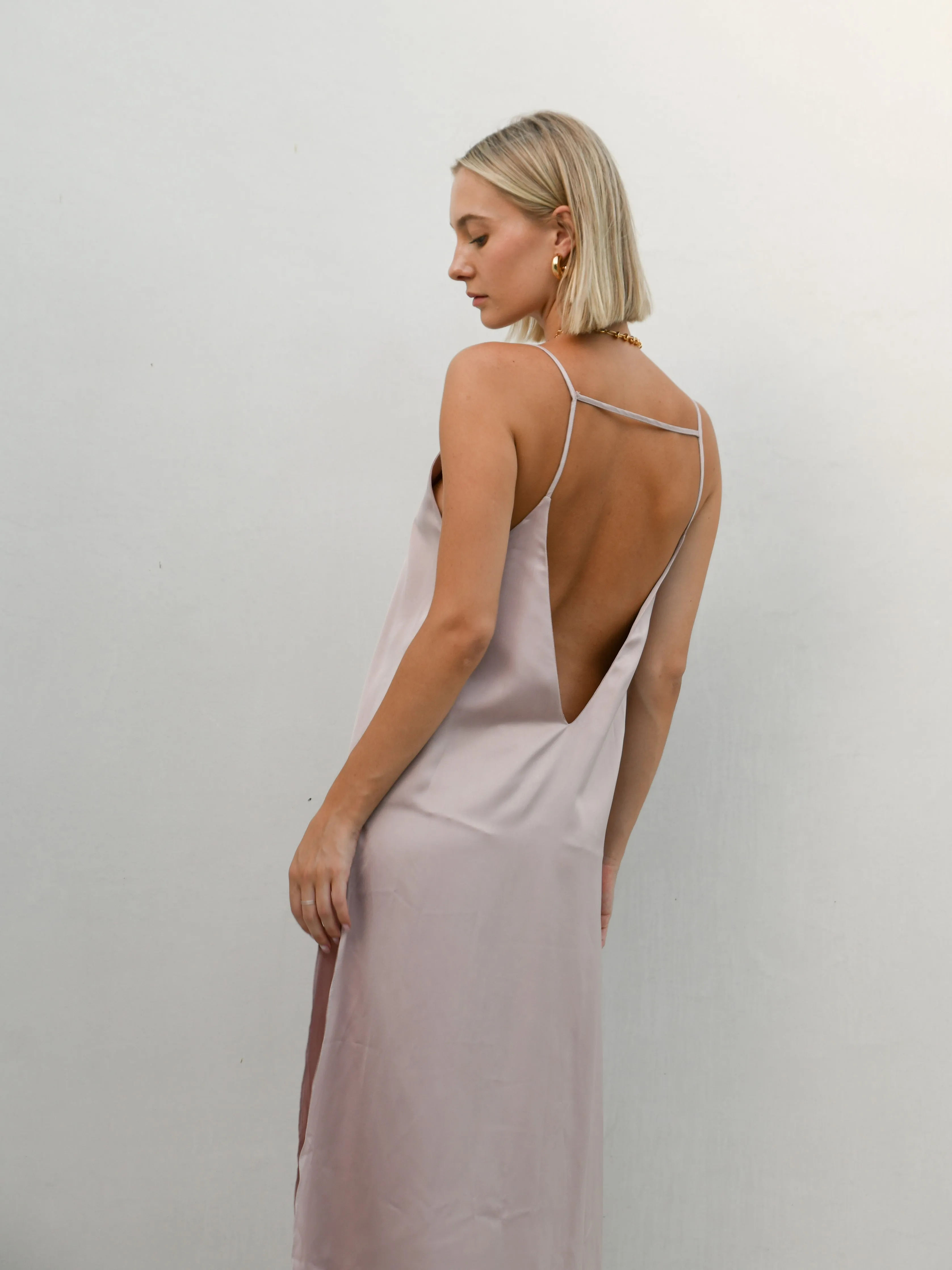 Omalia Silky Slip Dress -Dusty Pink