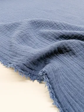 Organic Cotton Double Gauze - Steel Blue