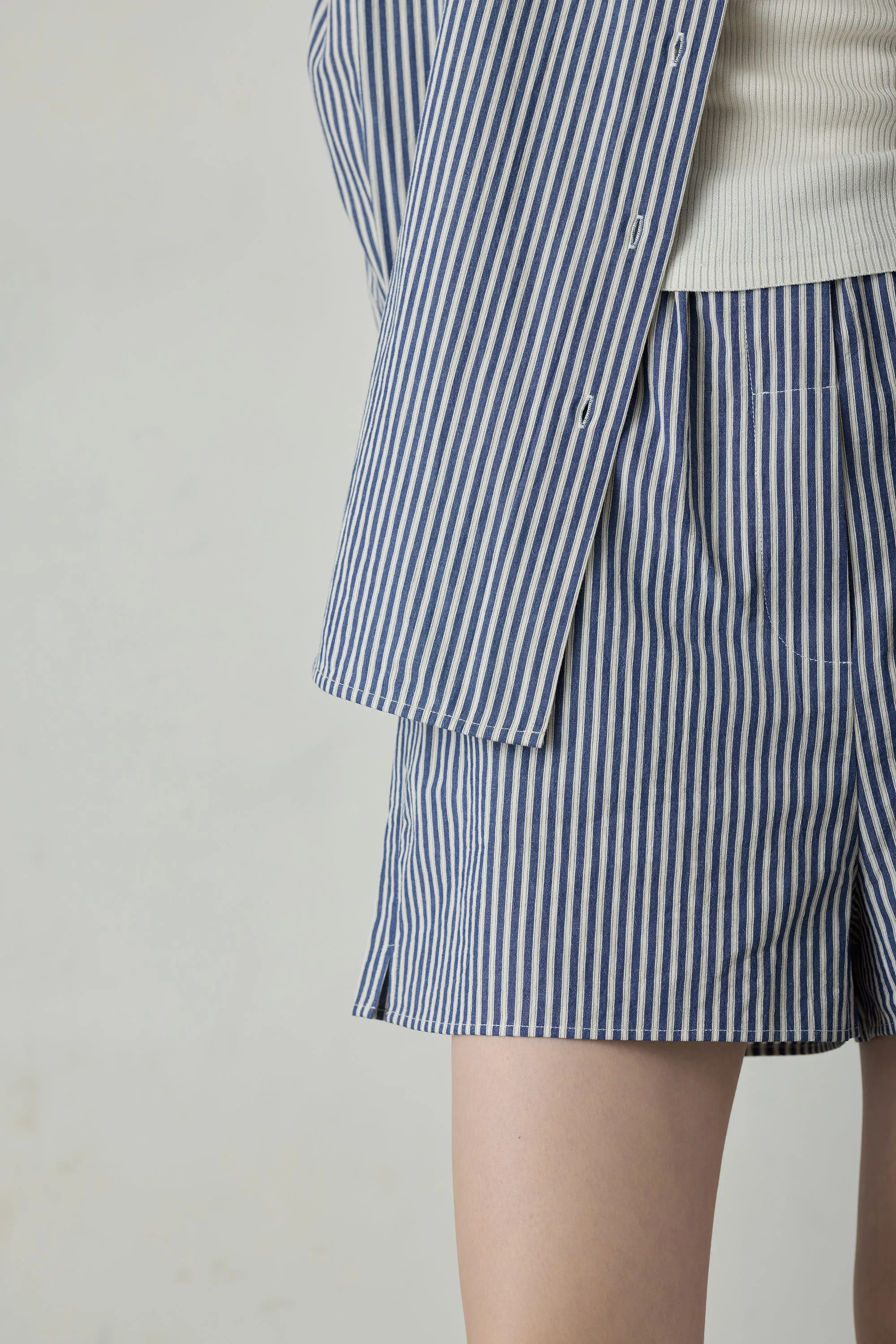 ORGANIC - cotton short (Blue stripe)