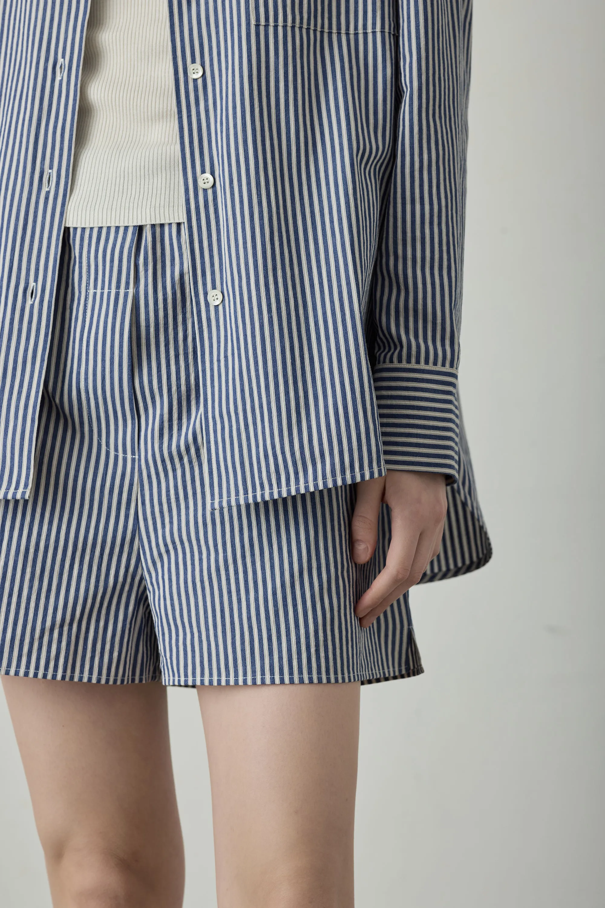 ORGANIC - cotton short (Blue stripe)