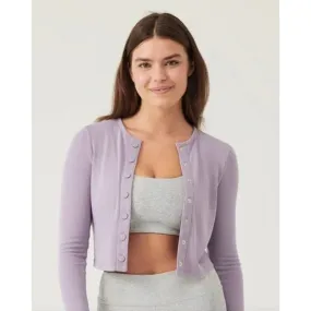 OUTDOOR VOICES Women's CozyRib Cropped Cardigan Small Grey Crewneck Sweater NWT