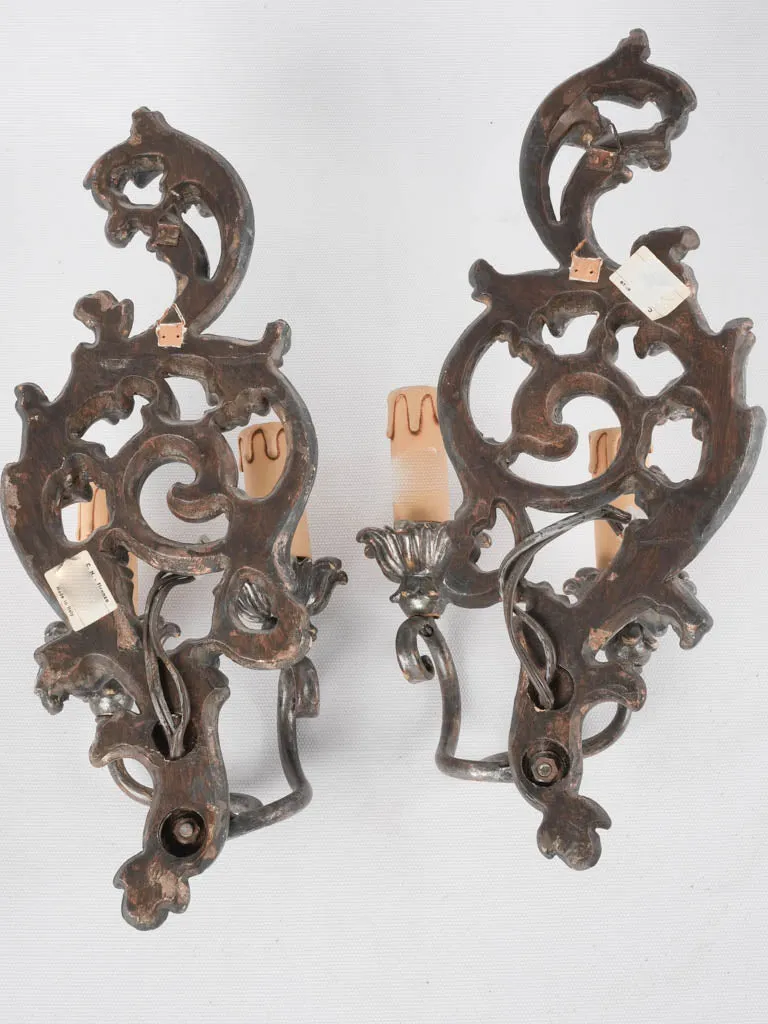 Pair of Italian wall sconces - 2 lights 15"