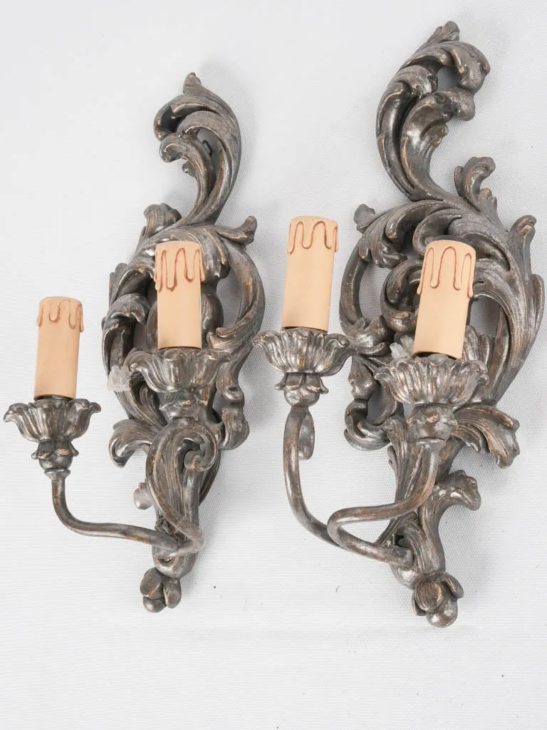 Pair of Italian wall sconces - 2 lights 15"