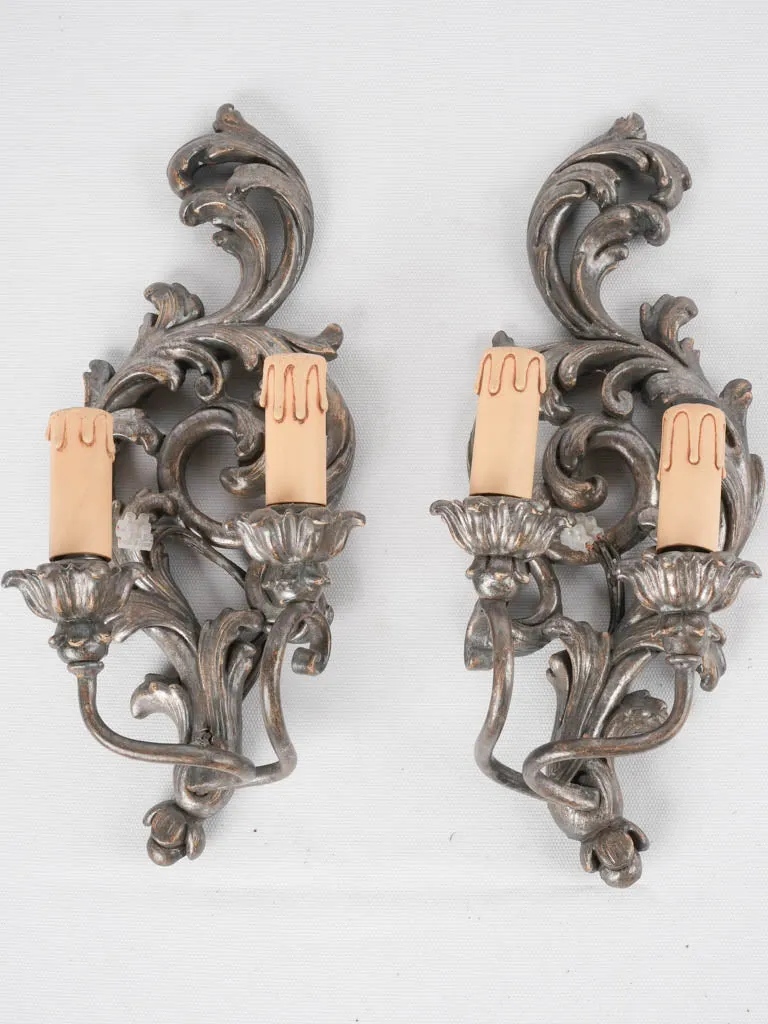 Pair of Italian wall sconces - 2 lights 15"