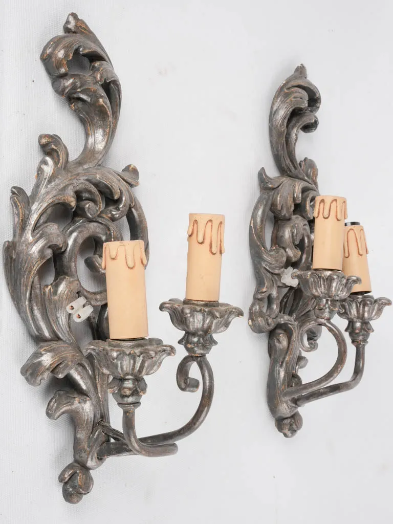 Pair of Italian wall sconces - 2 lights 15"