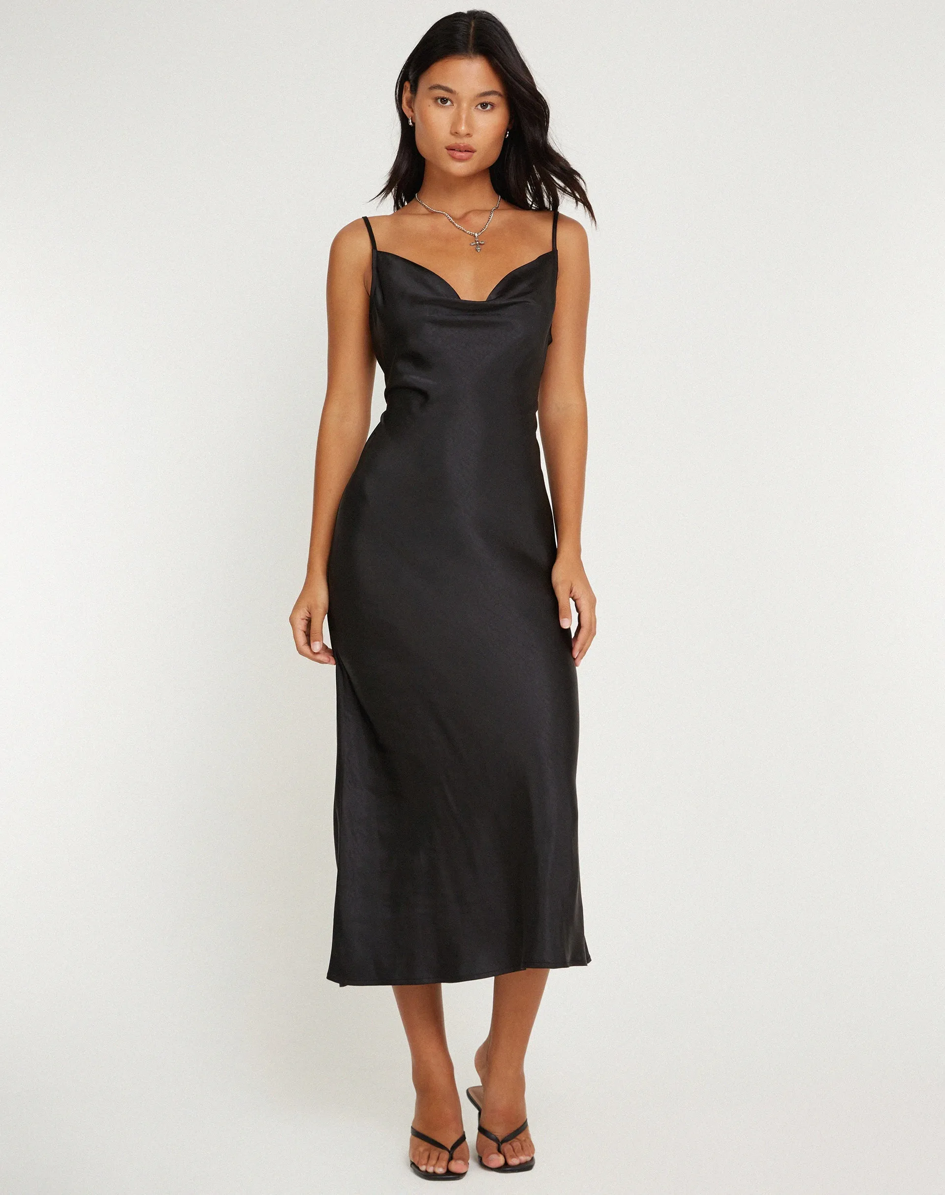 Palasha Dress in Satin Black