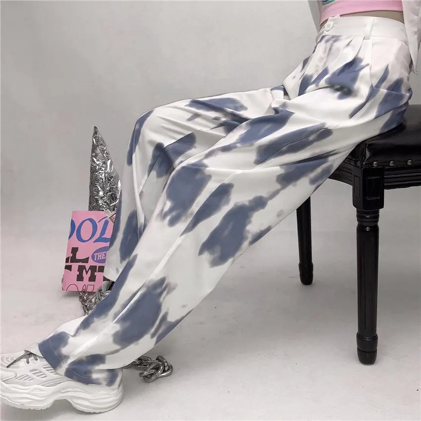 Pastel Tie Dye Print Ulzzang High Waist Pants