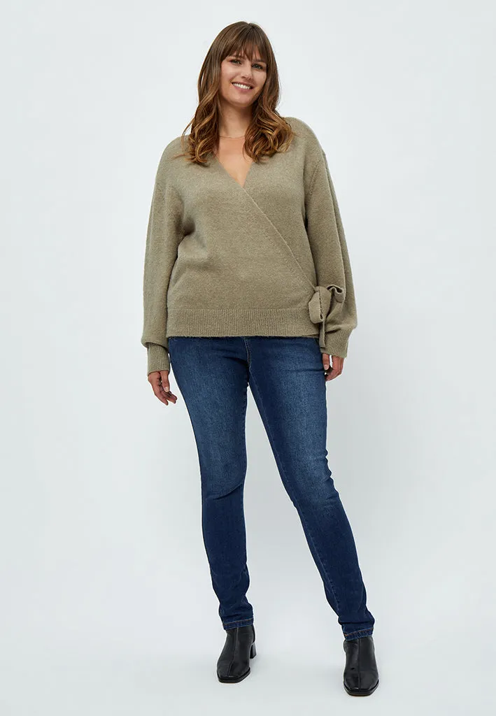 Penelope Wrap Cardigan Curve - Winter Twig Sand Melange