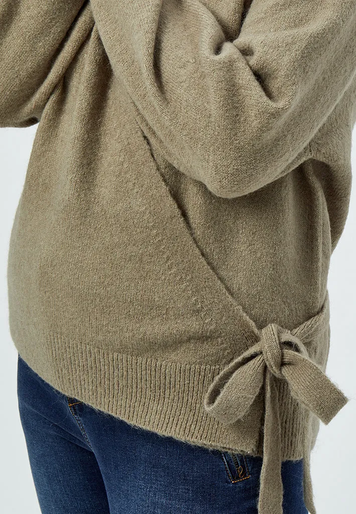 Penelope Wrap Cardigan Curve - Winter Twig Sand Melange