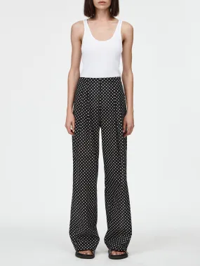 Pj Trouser in Black & Ivory Polkadot